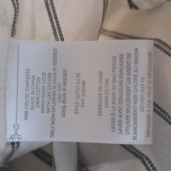 Equipment‎ Femme Knox Lace Up Blouse In Native White and True Black Size Med - Picture 7 of 8